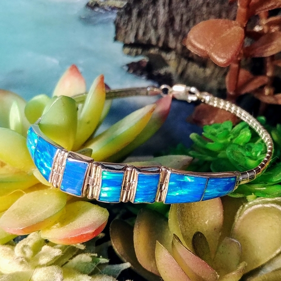 Fashion Jewelry Jewelry - Omega Opal Bracelet .950 Sterling Silver